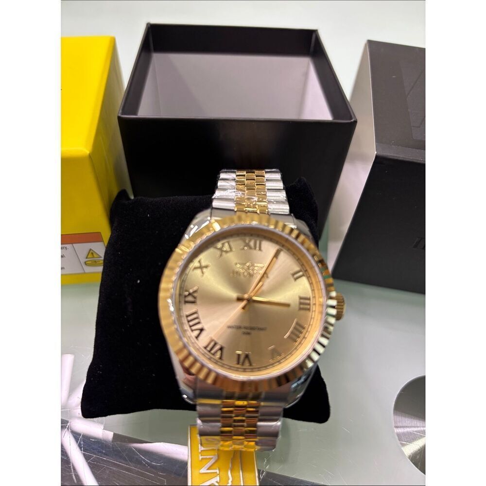Invicta Gold Dial Men's Watch with two-tone bracelet
